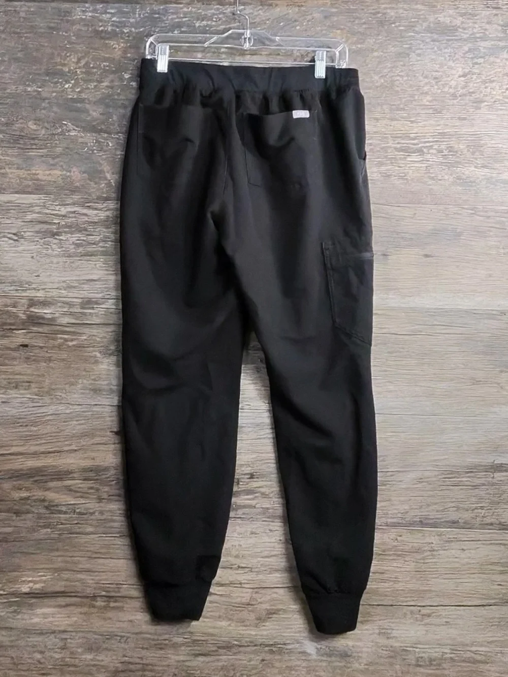 Figs Black Track Joggers Scrubs with Drawstring
